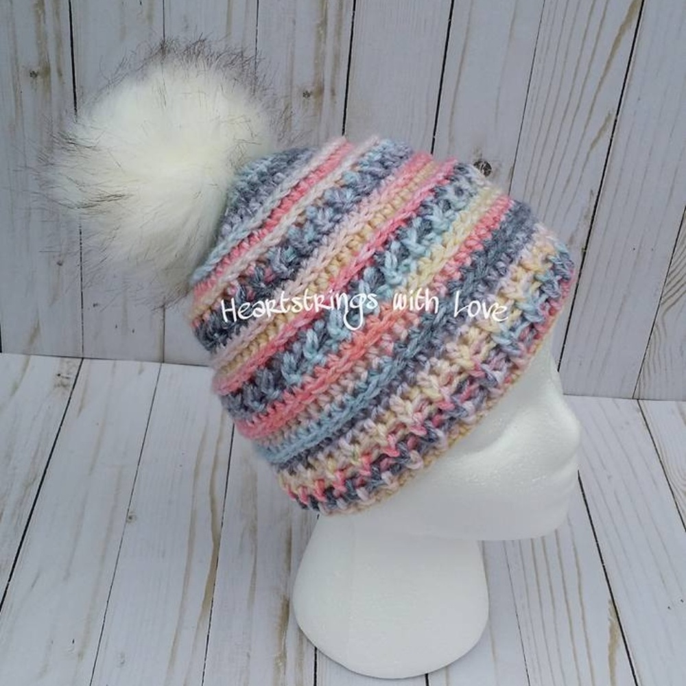 LJ Beanie handmade crocheted teen/adult hat